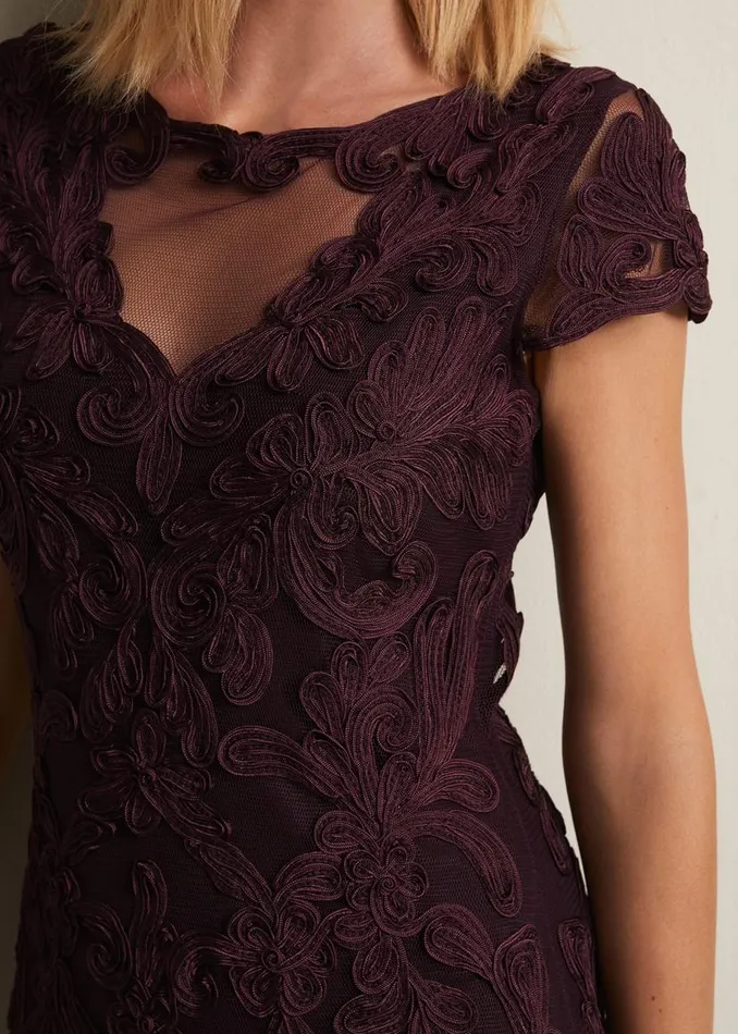 Phase Eight Dresses Agatha Berry Tapework Midi Dress Berry 8211 Women