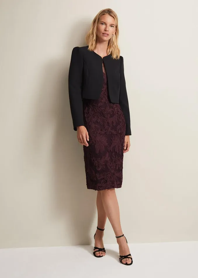 Phase Eight Dresses Agatha Berry Tapework Midi Dress Berry 8211 Women