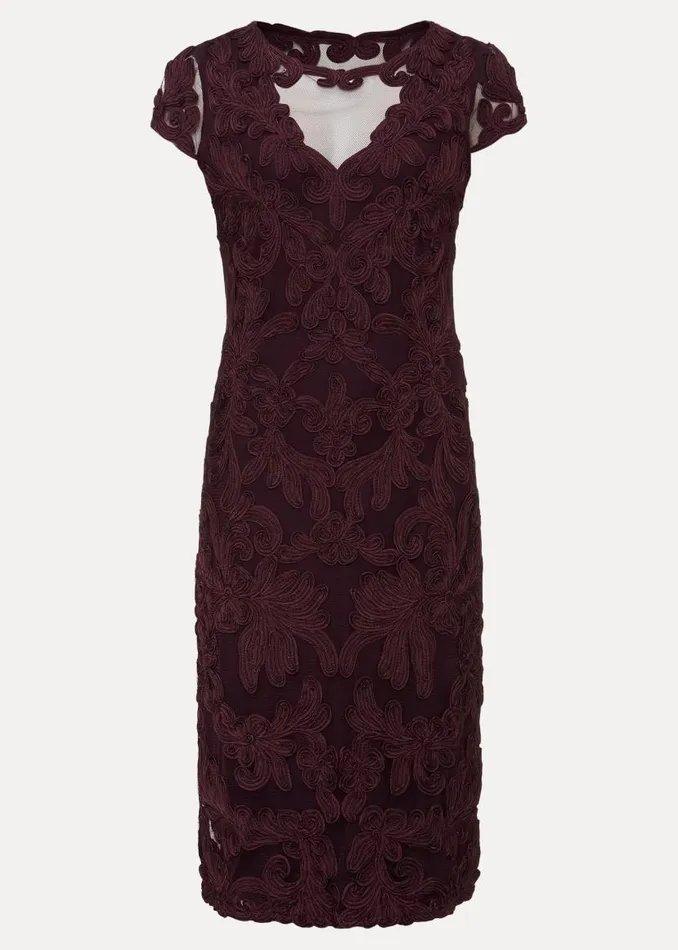 Phase Eight Dresses Agatha Berry Tapework Midi Dress Berry 8211 Women