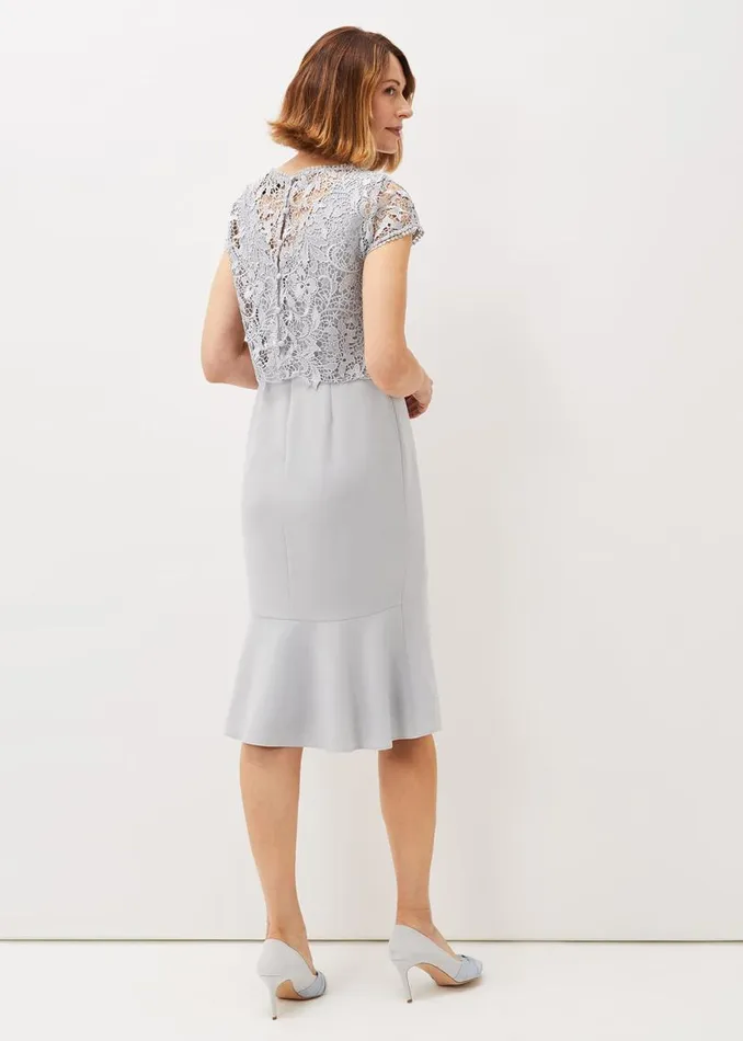 Phase Eight Dresses Alisha Double Layer Lace Peplum Dress Mineral 8211 Women Phase Eight Dresses Alisha Double Layer Lace Peplum Dress Mineral 8211 Women