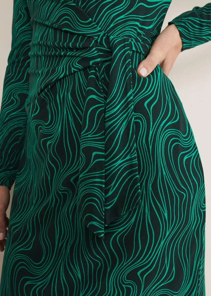 Phase Eight Dresses Ally Swirl Midi Dress Greenblack 8211 Women