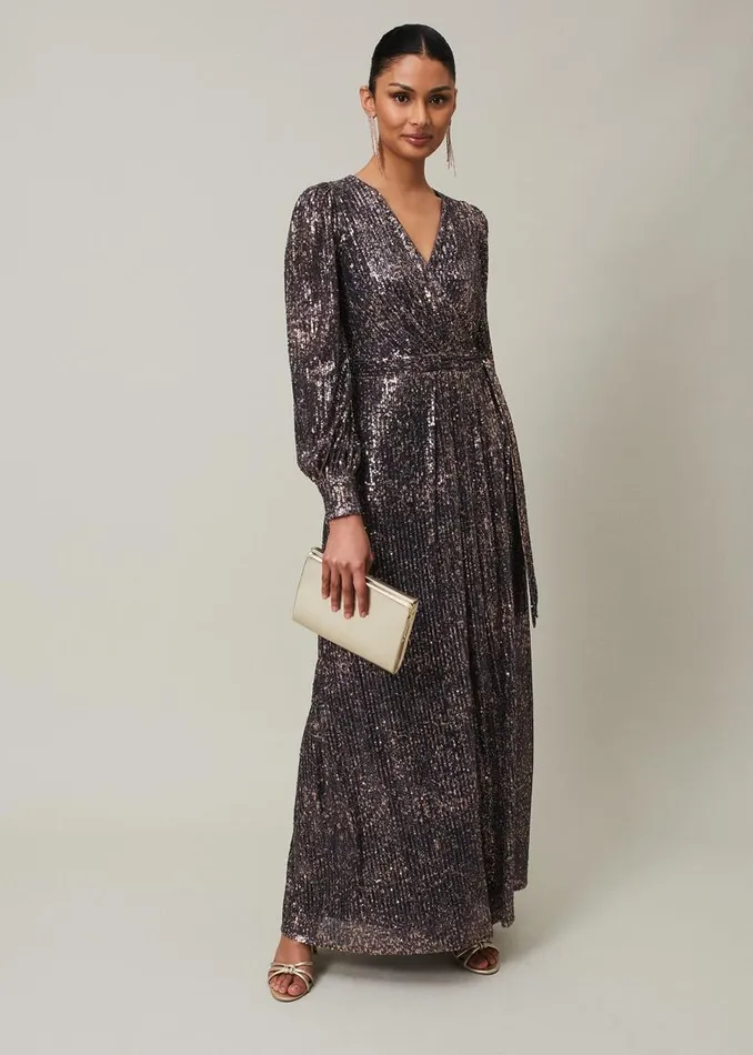 Phase Eight Dresses Amily Sequin Maxi Dress Rose Gold 8211 Women