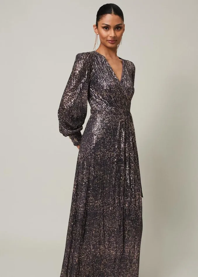 Phase Eight Dresses Amily Sequin Maxi Dress Rose Gold 8211 Women
