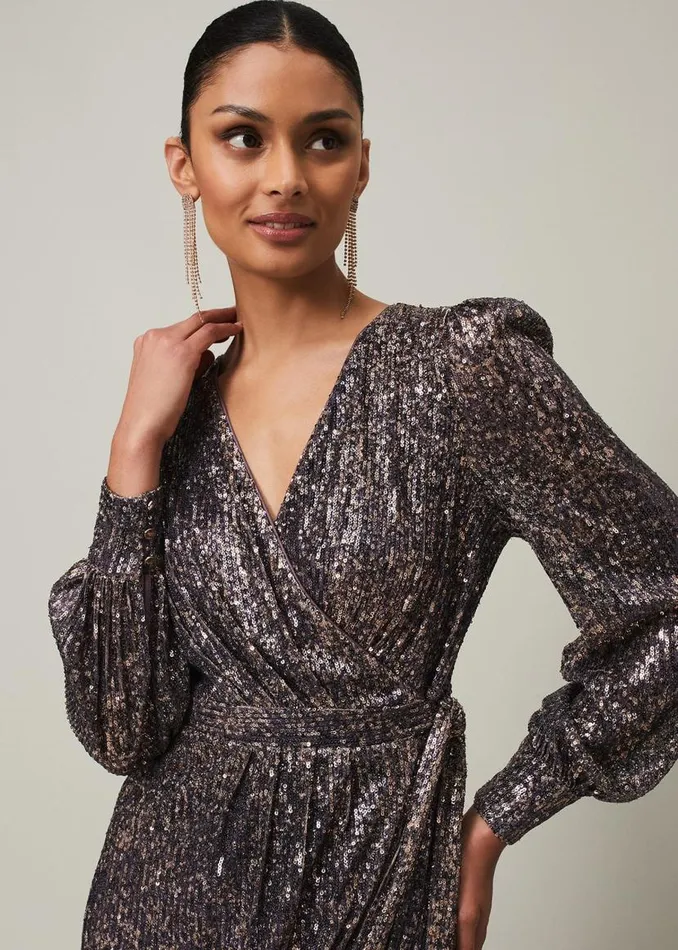 Phase Eight Dresses Amily Sequin Maxi Dress Rose Gold 8211 Women