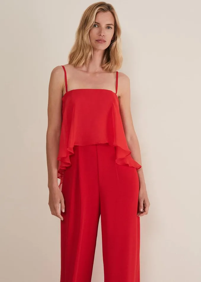 Phase Eight Dresses Anna Red Wide Leg Jumpsuit Fire 8211 Women