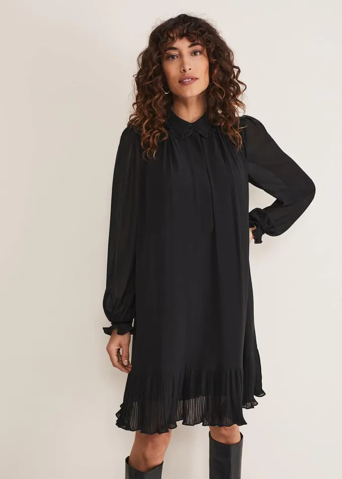 Phase Eight Dresses April Pleat Dress Black 8211 Women