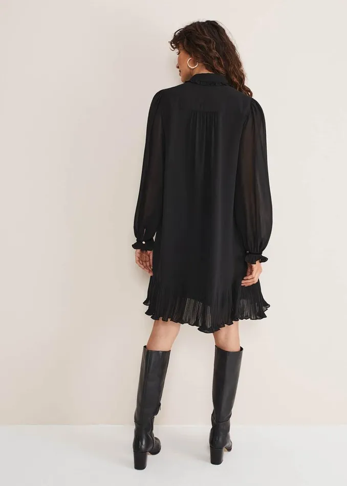 Phase Eight Dresses April Pleat Dress Black 8211 Women