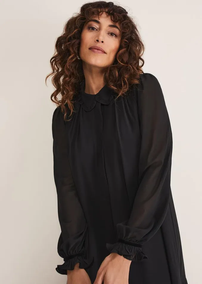 Phase Eight Dresses April Pleat Dress Black 8211 Women
