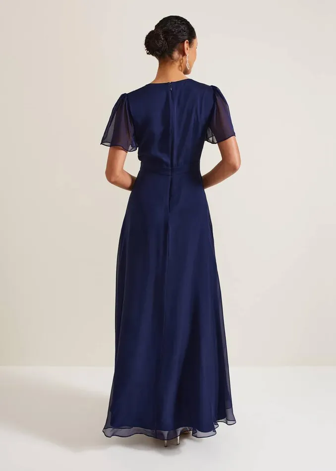 Phase Eight Dresses Arwen Silk Maxi Dress Navy 8211 Women