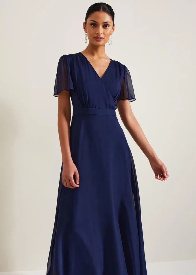 Phase Eight Dresses Arwen Silk Maxi Dress Navy 8211 Women