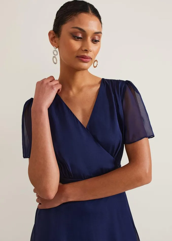Phase Eight Dresses Arwen Silk Maxi Dress Navy 8211 Women