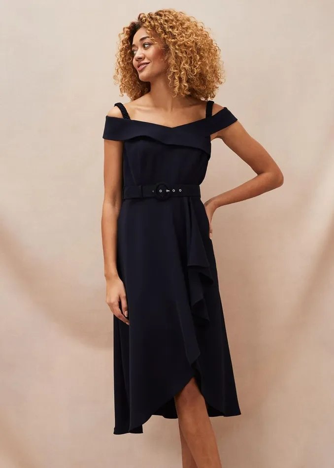 Phase Eight Dresses Ashleigh Bardot Dress Navy 8211 Women