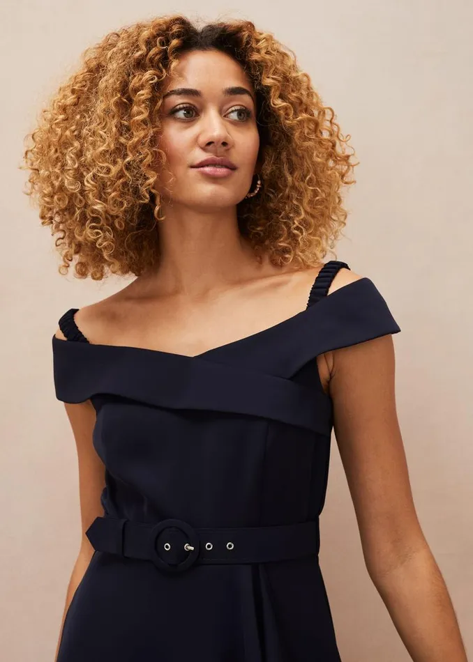 Phase Eight Dresses Ashleigh Bardot Dress Navy 8211 Women