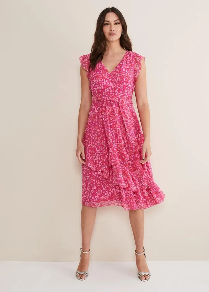 Phase Eight Dresses Breesha Floral Midaxi Dress Pinkmulti 8211 Women
