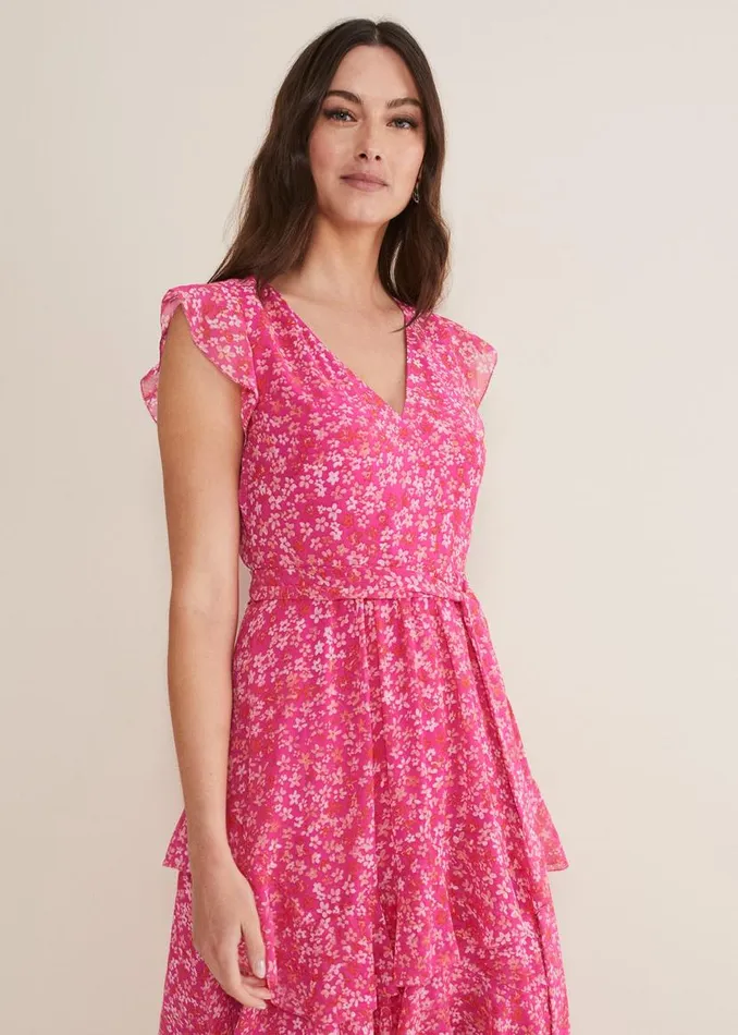 Phase Eight Dresses Breesha Floral Midaxi Dress Pinkmulti 8211 Women