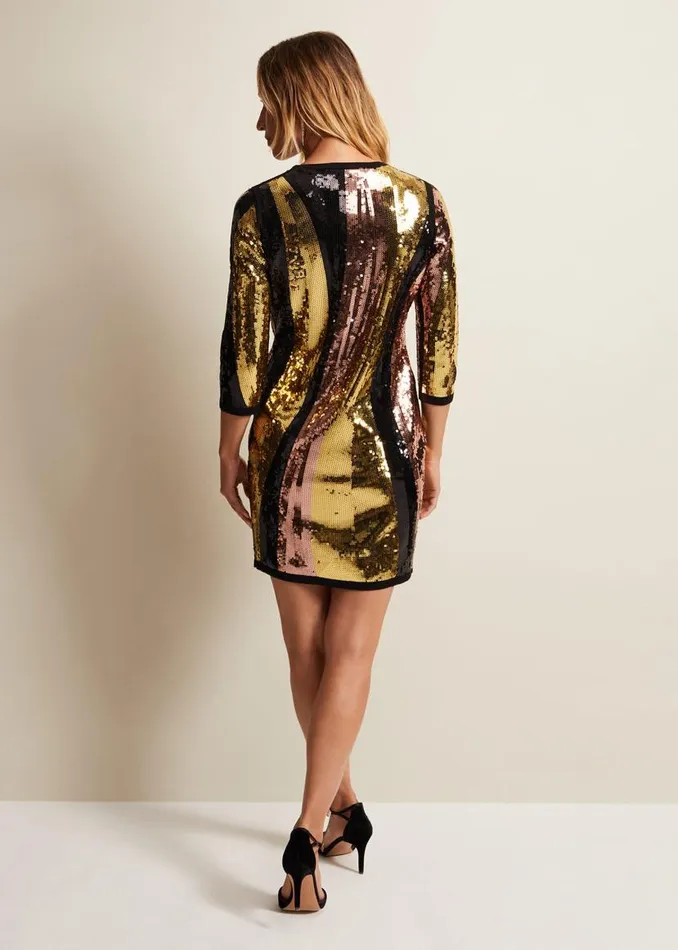 Phase Eight Dresses Cassey Rainbow Wave Sequin Dress Multicoloured 8211 Women Phase Eight Dresses Cassey Rainbow Wave Sequin Dress Multicoloured 8211 Women
