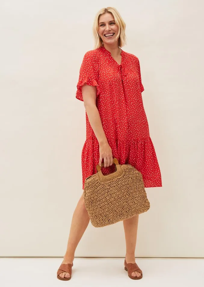 Phase Eight Dresses Cassia Print Swing Dress Red 8211 Women