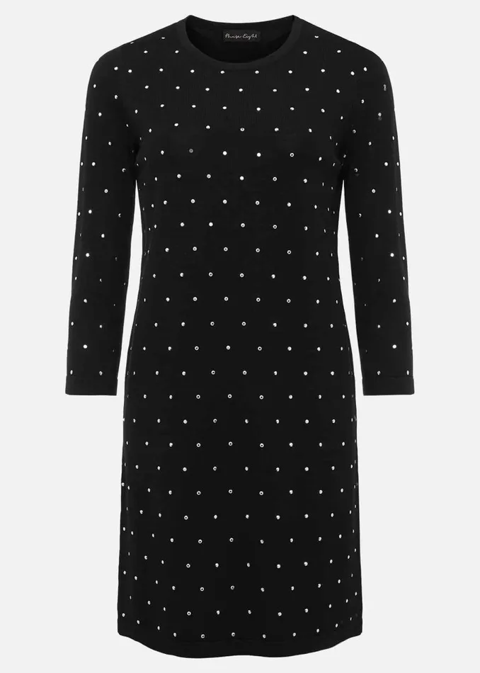 Phase Eight Dresses Catriona Stud Shift Knitted Mini Dress Black 8211 Women