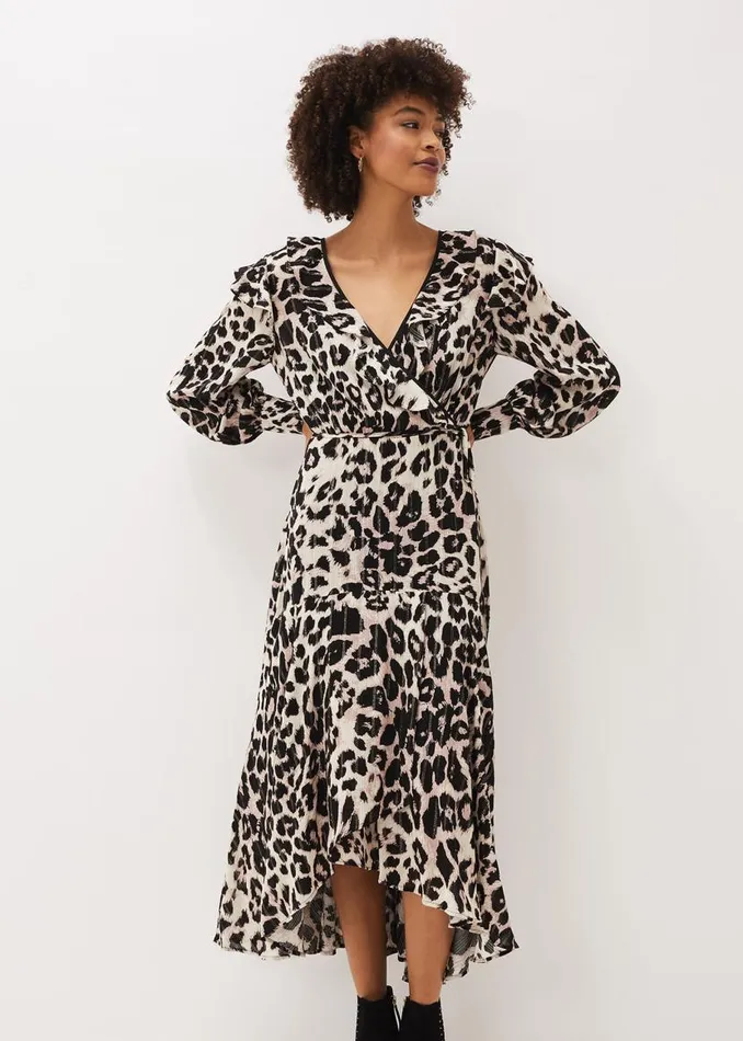 Phase Eight Dresses Chelsie Leopard Wrap Dress Multicoloured 8211 Women