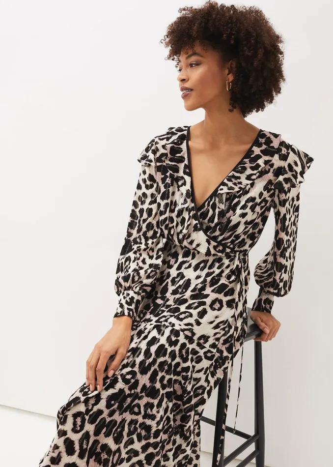 Phase Eight Dresses Chelsie Leopard Wrap Dress Multicoloured 8211 Women