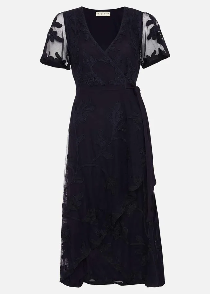 Phase Eight Dresses Clara Tapework Wrap Dress Navy 8211 Women