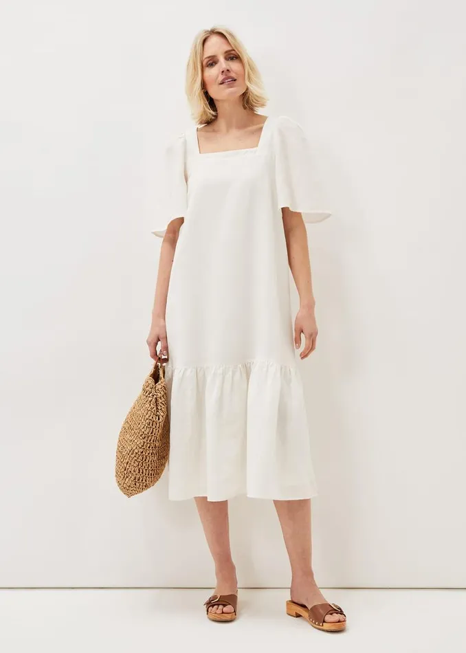 Phase Eight Dresses Claria White Midi Dress White 8211 Women