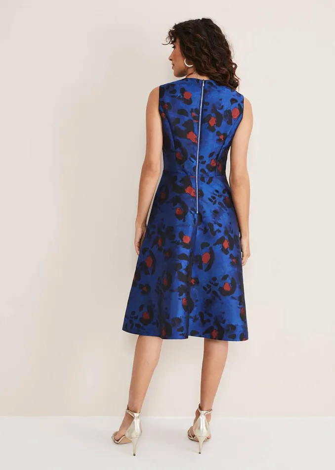 Phase Eight Dresses Clarisse Print Jacquard Dress Cobaltmulti 8211 Women