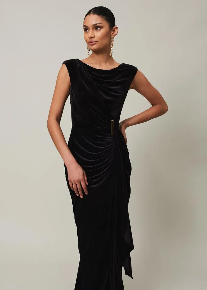 Phase Eight Dresses Donna Velvet Maxi Dress Black 8211 Women