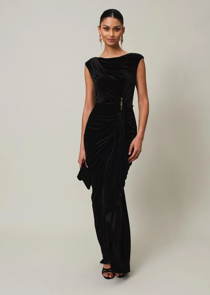 Phase Eight Dresses Donna Velvet Maxi Dress Black 8211 Women