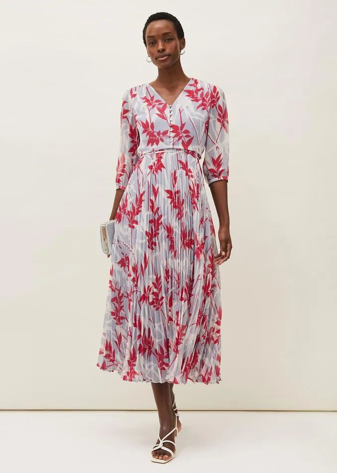 Phase Eight Dresses Ellen Palm Print Pleated Midaxi Dress Sky Bluemulti 8211 Women Phase Eight Dresses Ellen Palm Print Pleated Midaxi Dress Sky Bluemulti 8211 Women
