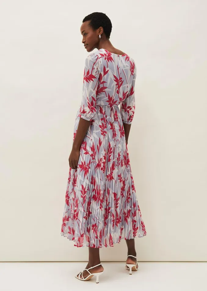 Phase Eight Dresses Ellen Palm Print Pleated Midaxi Dress Sky Bluemulti 8211 Women Phase Eight Dresses Ellen Palm Print Pleated Midaxi Dress Sky Bluemulti 8211 Women