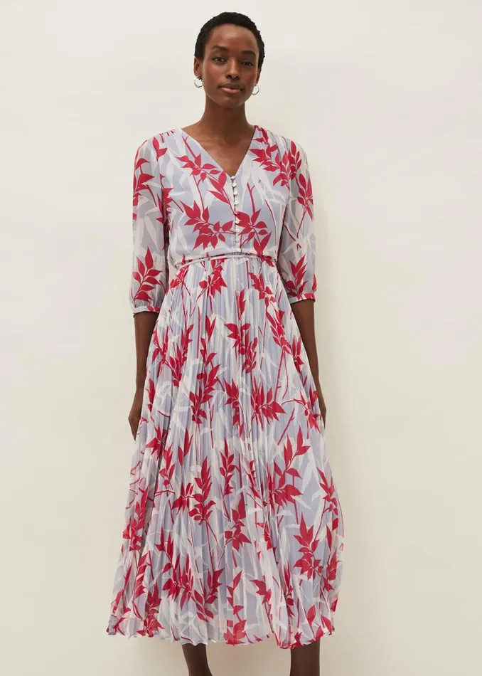 Phase Eight Dresses Ellen Palm Print Pleated Midaxi Dress Sky Bluemulti 8211 Women Phase Eight Dresses Ellen Palm Print Pleated Midaxi Dress Sky Bluemulti 8211 Women