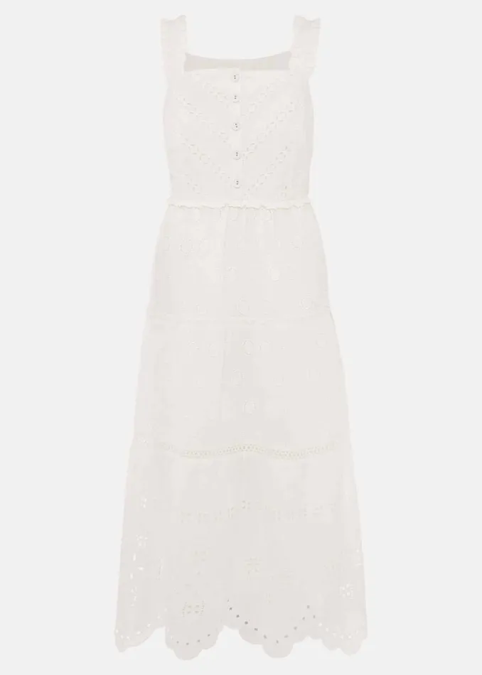 Phase Eight Dresses Ellie Broderie Midi Dress White 8211 Women