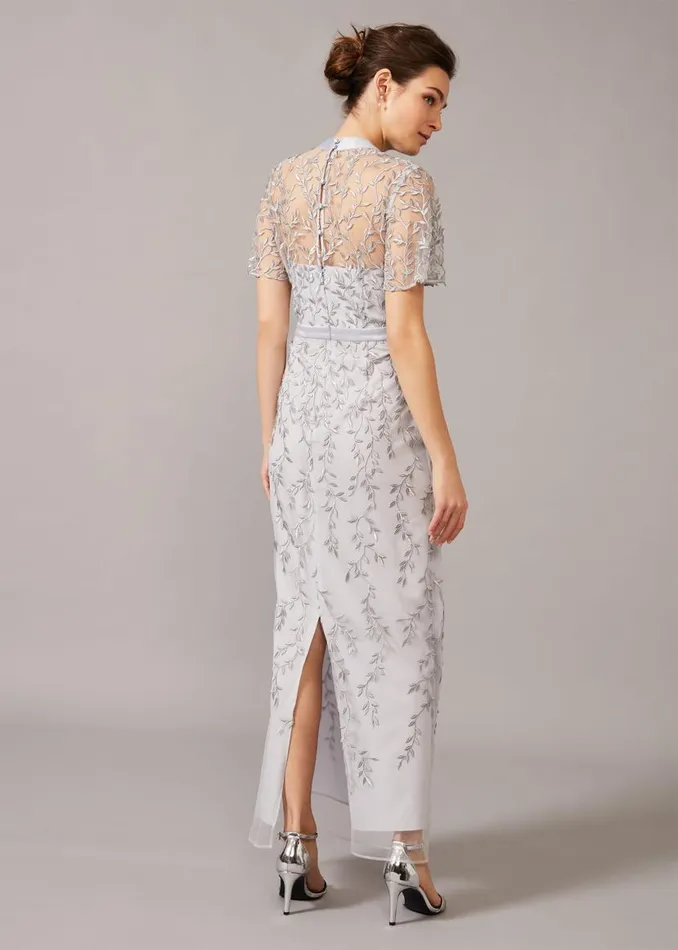 Phase Eight Dresses Elsbeth Trailing Leaf Dress Mineral 8211 Women