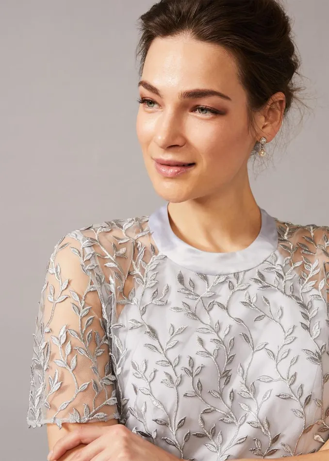 Phase Eight Dresses Elsbeth Trailing Leaf Dress Mineral 8211 Women