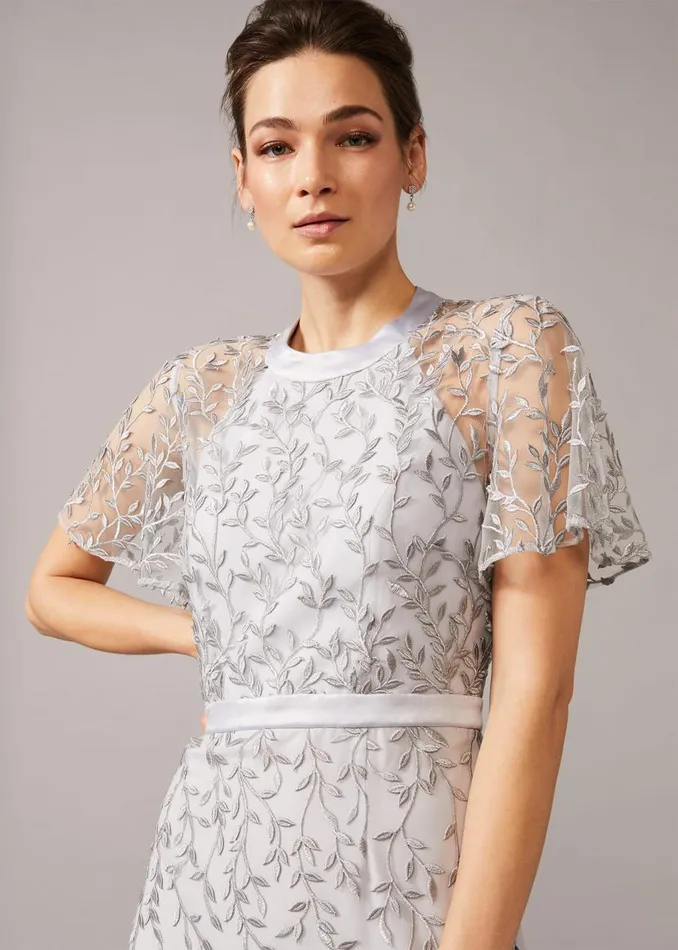 Phase Eight Dresses Elsbeth Trailing Leaf Dress Mineral 8211 Women