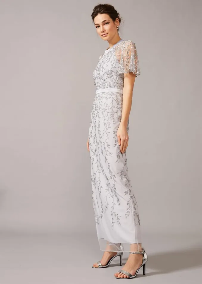 Phase Eight Dresses Elsbeth Trailing Leaf Dress Mineral 8211 Women