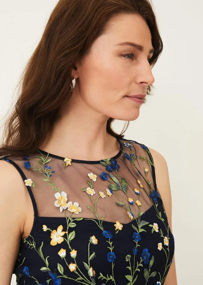Phase Eight Dresses Esmeralda Embroidered Fit and Flare Dress Navymulti 8211 Women Phase Eight Dresses Esmeralda Embroidered Fit and Flare Dress Navymulti 8211 Women