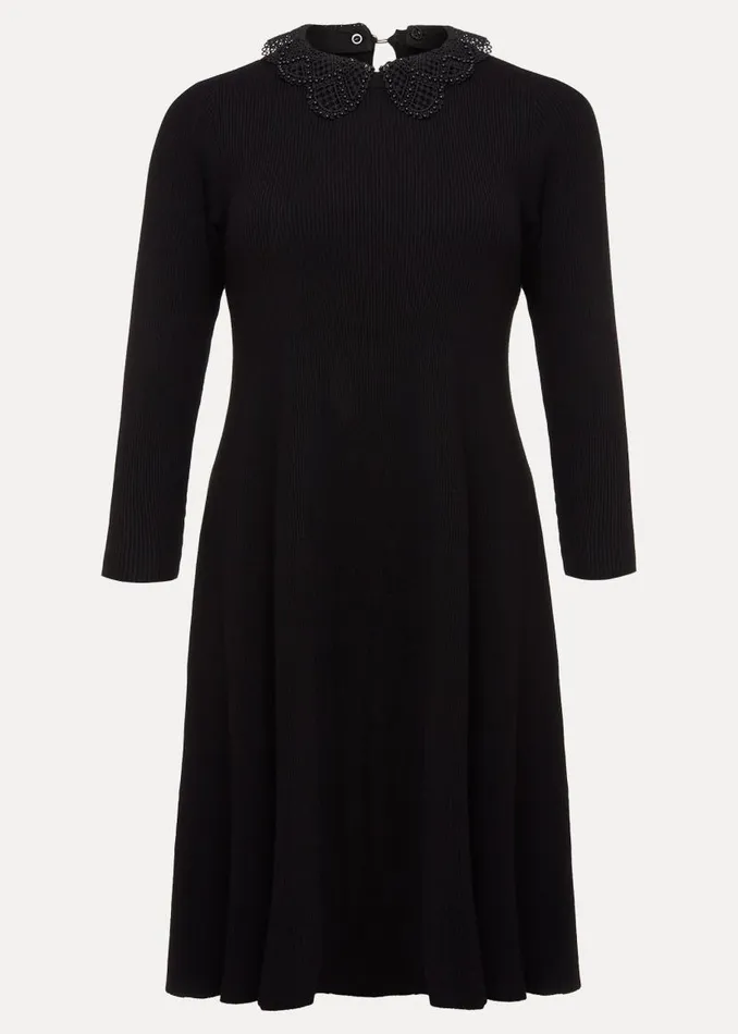 Phase Eight Dresses Evelyn Black Ribbed Mini Dress Black 8211 Women