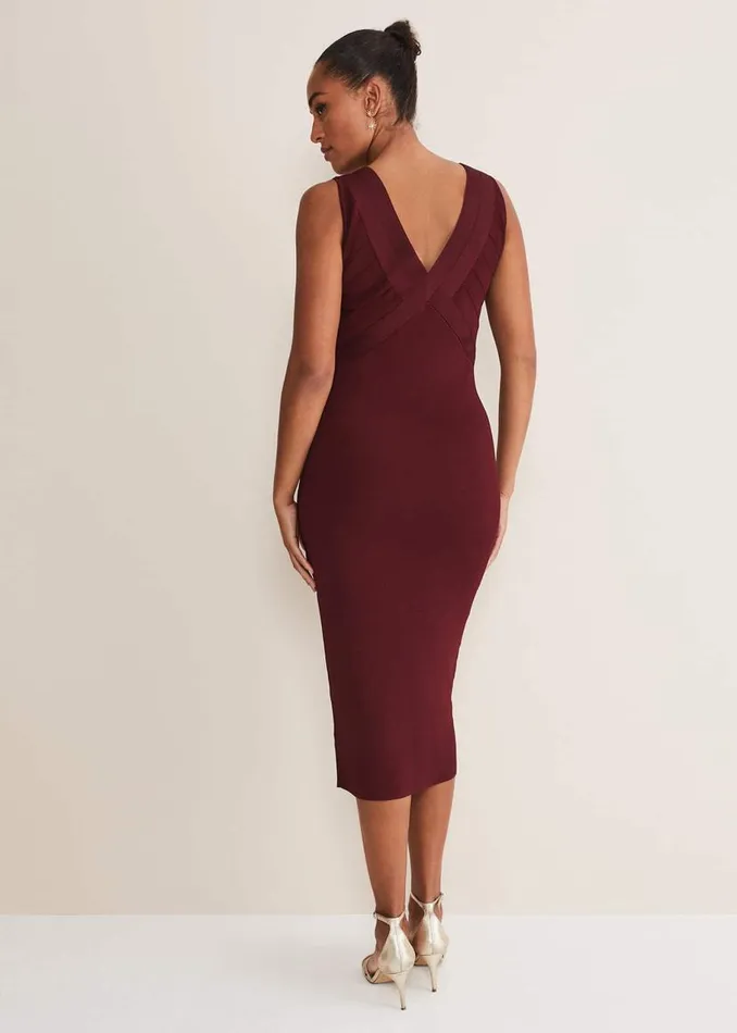 Phase Eight Dresses Fressia Cut Out Bandage Dress Burgundy 8211 Women