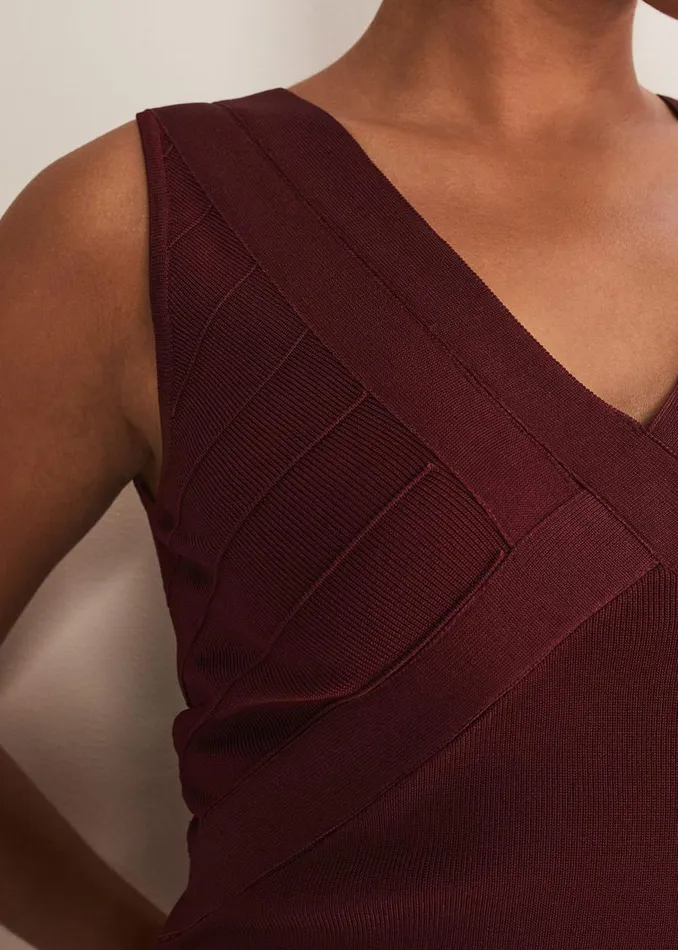 Phase Eight Dresses Fressia Cut Out Bandage Dress Burgundy 8211 Women