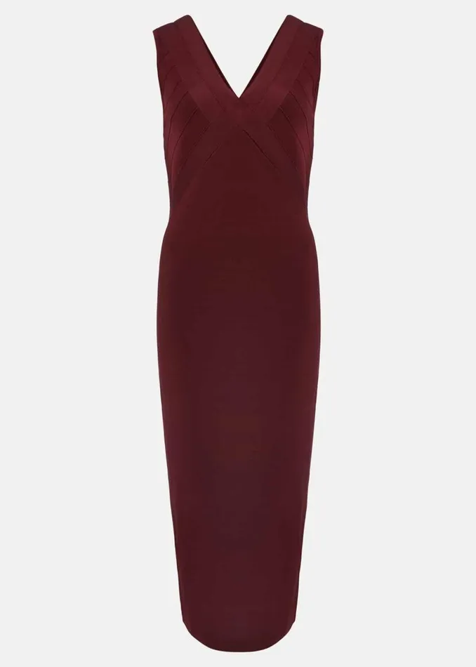 Phase Eight Dresses Fressia Cut Out Bandage Dress Burgundy 8211 Women