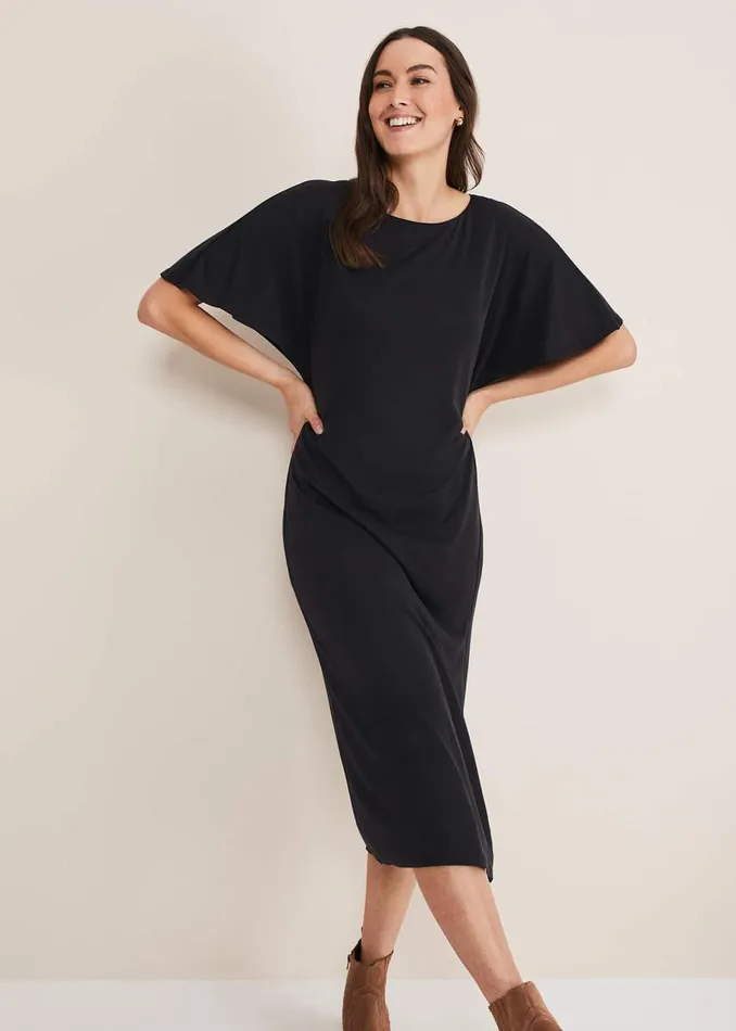 Phase Eight Dresses Haden Side Split Midi Dess Charcoal 8211 Women