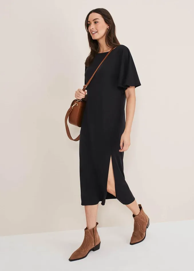 Phase Eight Dresses Haden Side Split Midi Dess Charcoal 8211 Women