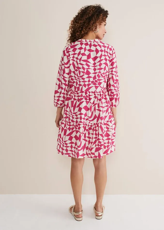Phase Eight Dresses Kesia Pink Geo Swing Mini Dress Pink 8211 Women