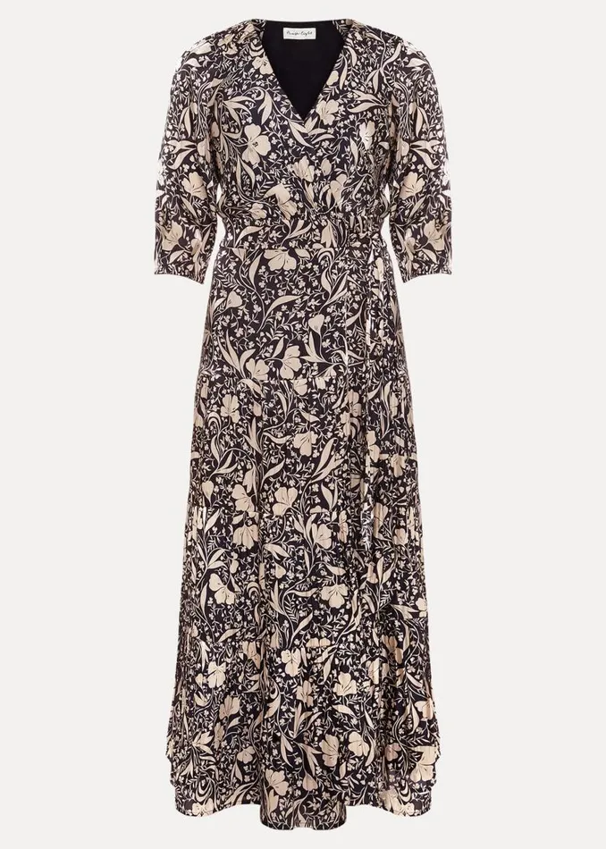 Phase Eight Dresses Kezia Satin Floral Wrap Dress Multicoloured 8211 Women