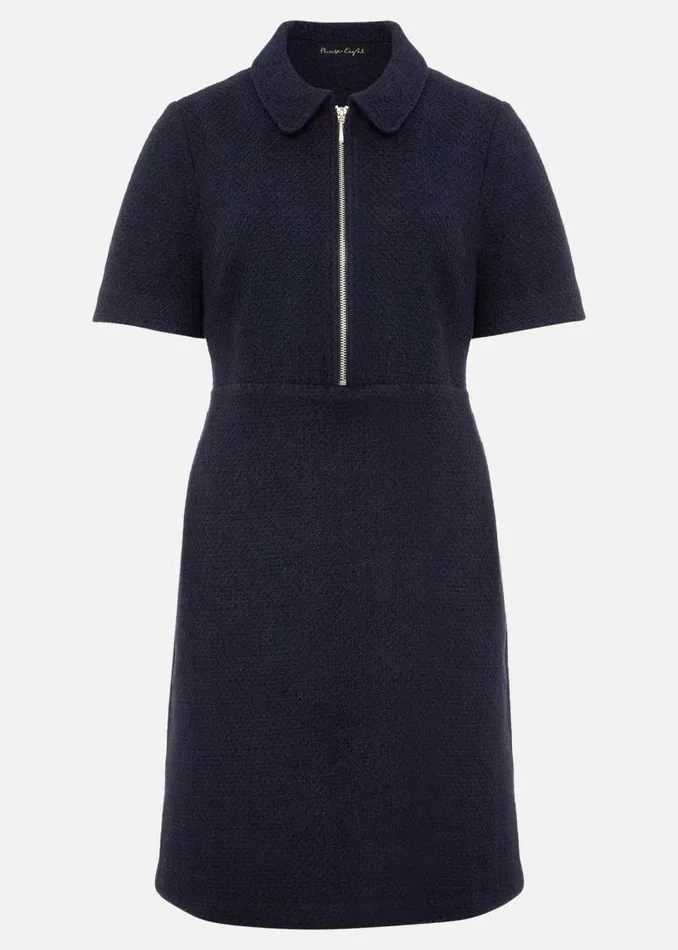Phase Eight Dresses Lana Tweed Zip Tunic Mini Dress Navy 8211 Women