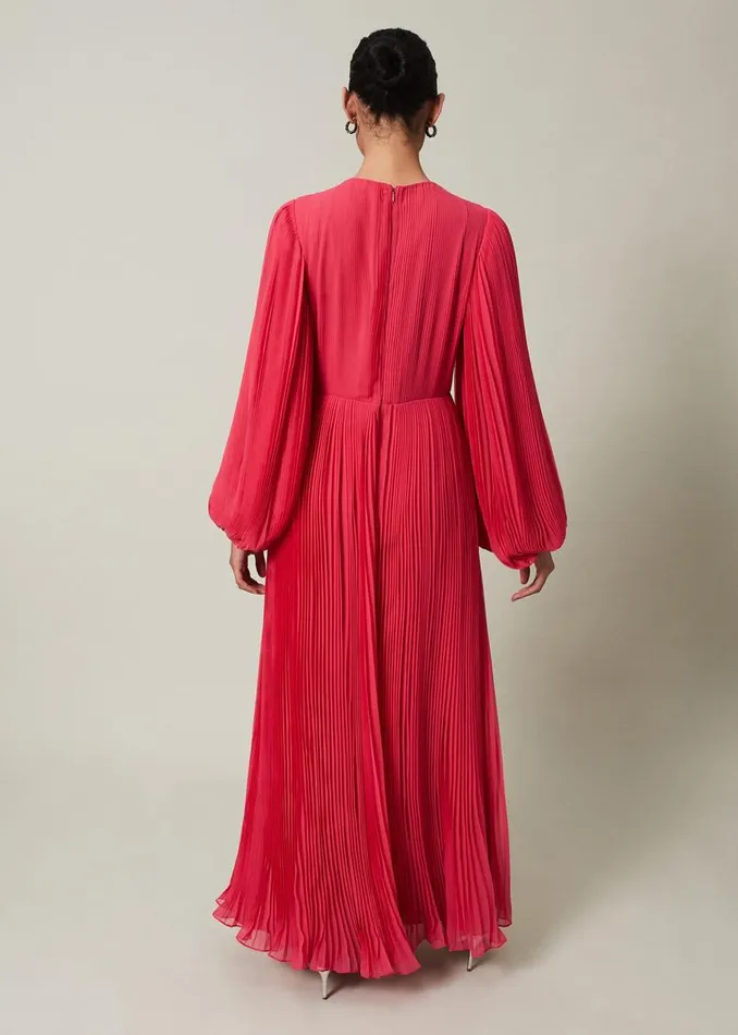 Phase Eight Dresses Lillian Pleated Wrap Maxi Dress Pink 8211 Women