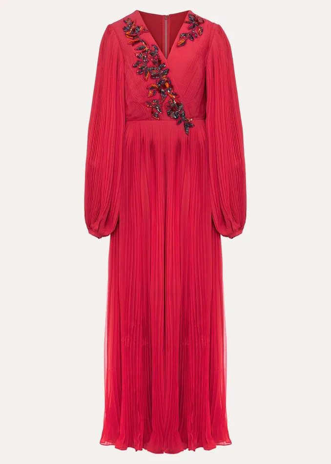 Phase Eight Dresses Lillian Pleated Wrap Maxi Dress Pink 8211 Women