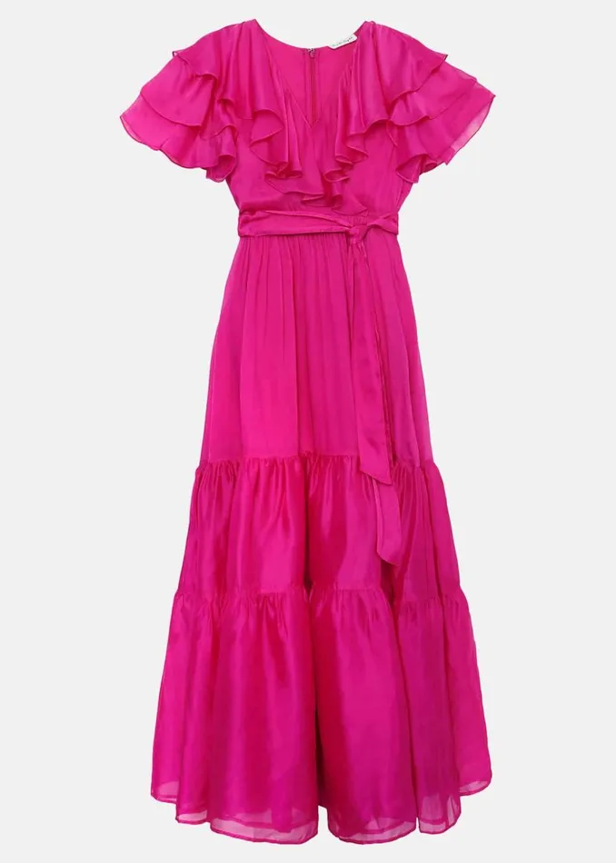 Phase Eight Dresses Mabelle Organza Maxi Dress Fuchsia 8211 Women